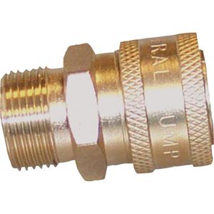 3/8" QD Brass Cloupler x M22-14mm M Plug Female end of hose